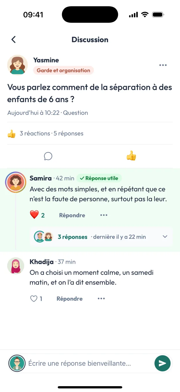 Une discussion de la communauté : une réponse utile et son fil de trois réponses.